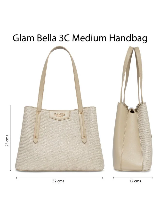 Lavie  Luxe Women's Glam Bella 3 Comparment Medium (Beige) for Women | Best Price UAE
